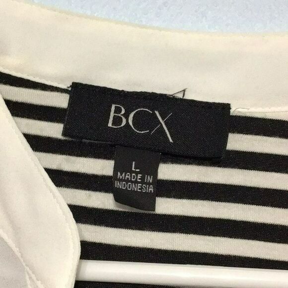 BCX Women's V-Neck Sleeveless Striped Scarf Top - Picture 4 of 9